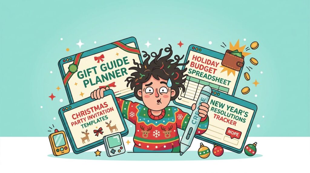 animated person surround by different planning templates